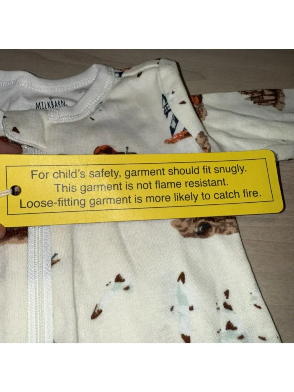 NWT Milkbarn Sandcastle Cotton Zipper Pajama & Blanket Baby Size 6-9 Months